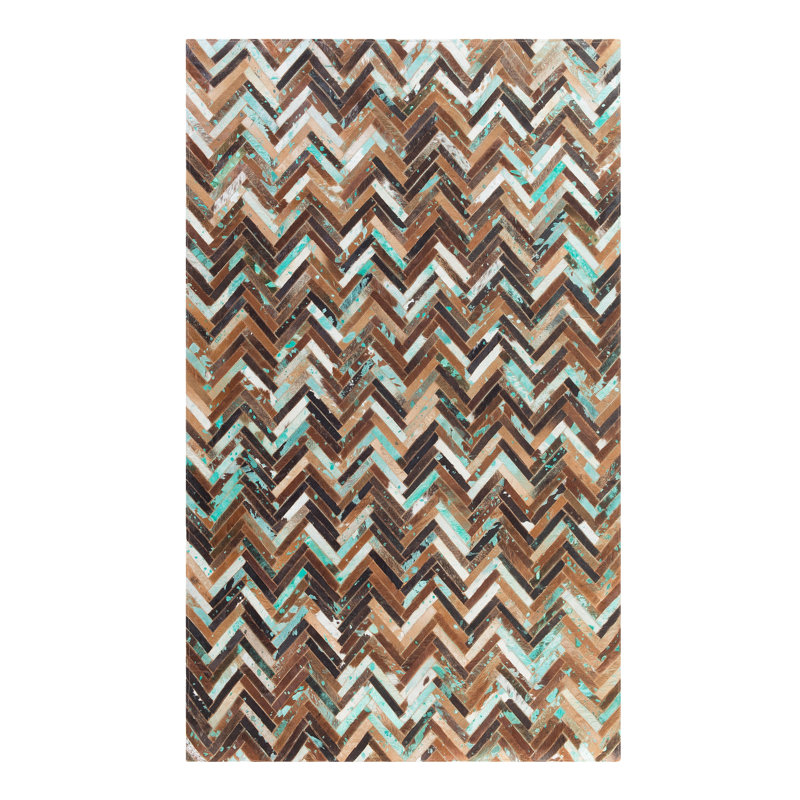 Leather Hand Woven Area Rug, Rectangle 140 x 200cm