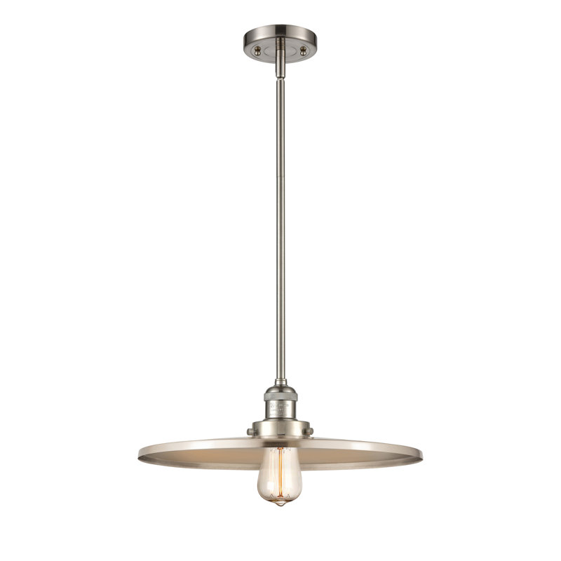Rouvin 1 - Light Single Drop Pendant Pendant, Polished Chrome, 5.38" H x 16" W x 16" D, Polished Chrome