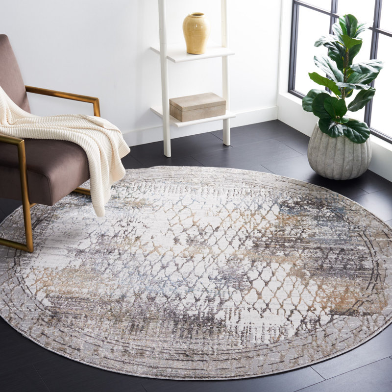 Aicia Air Performance Geometric Rug, Round 6'7"