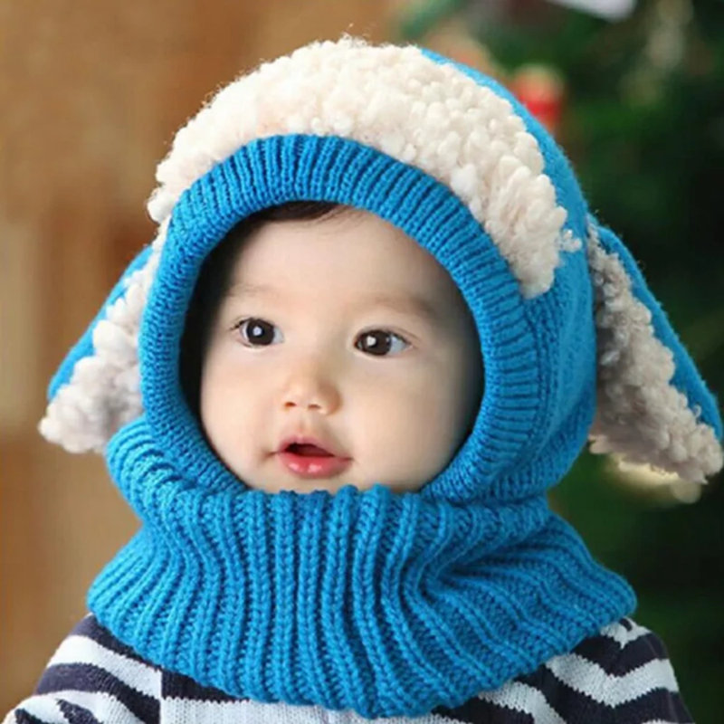 Bonnet tricoté pour enfants, Bleu
