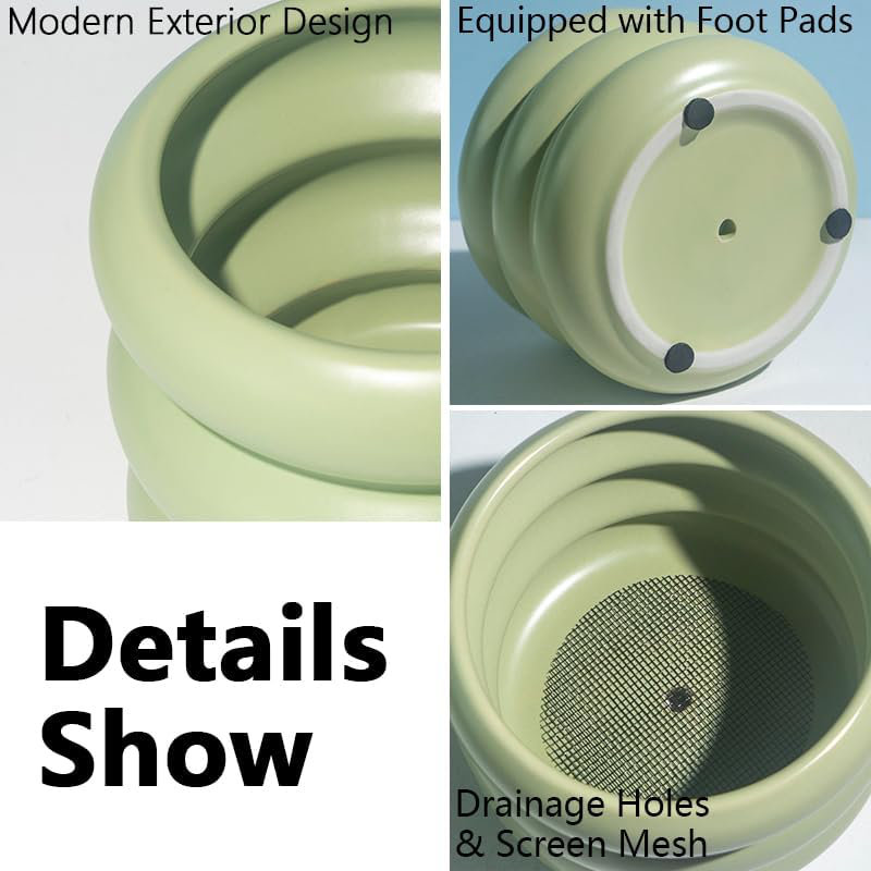 4.7" Green Ceramic Glaze Planter
