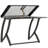 Keylly Glass Top Metal Base Drafting Table