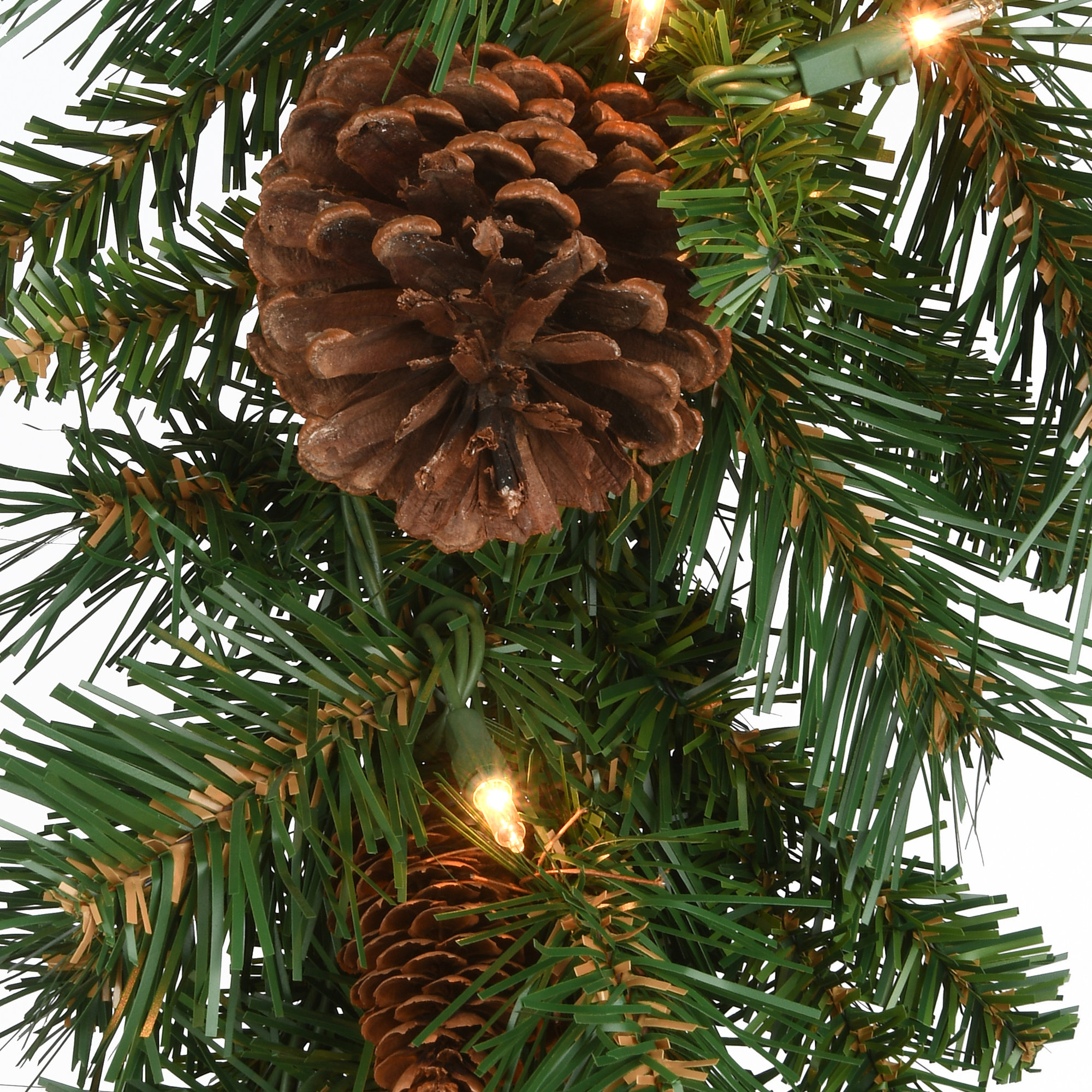 The Holiday Aisle® 9ft. Pine Cone Garland with Clear Lights