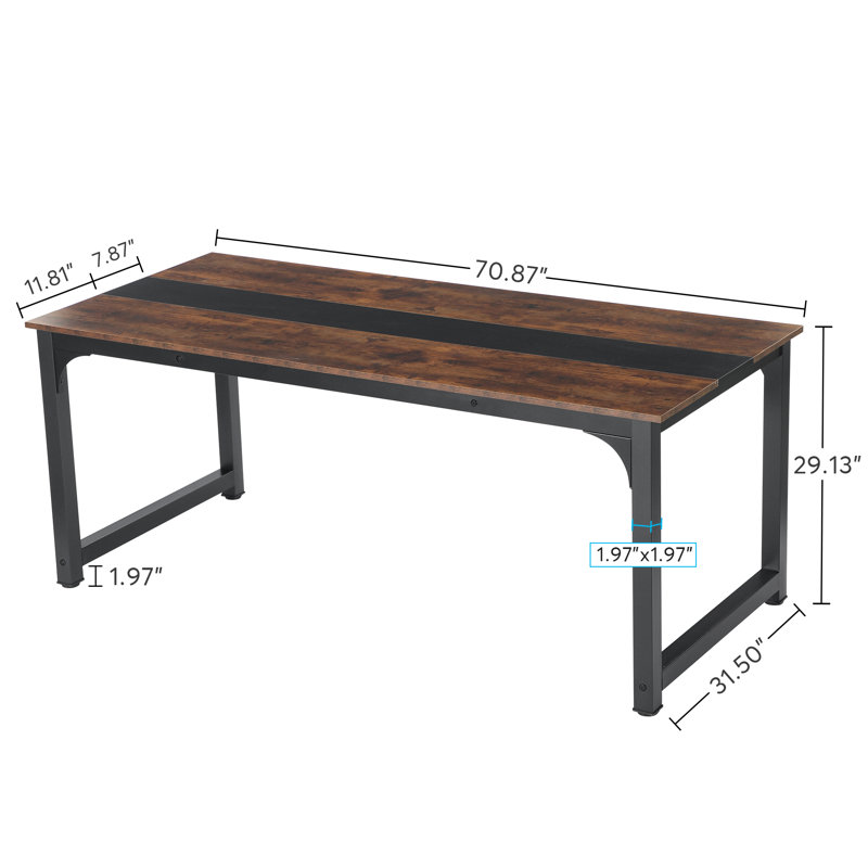 Bureau Reinbeck, Brun / noir, H 29,13 po x l 70,8 po x P 31,5 po