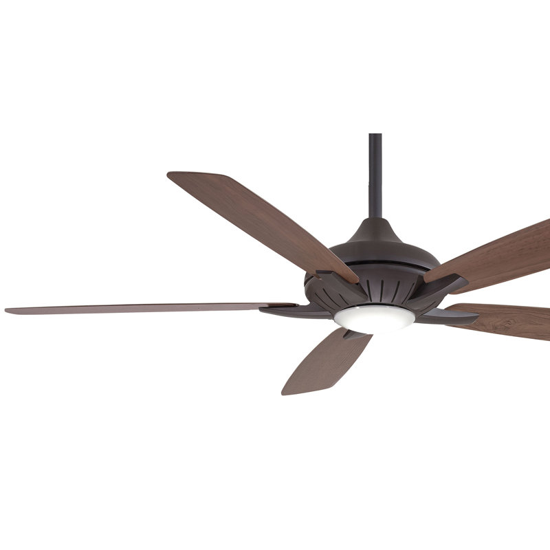 60" Dyno 5 - Blade LED Smart Standard Ceiling Fan with Remote Control and Light Kit Included, Heirloom Bronze