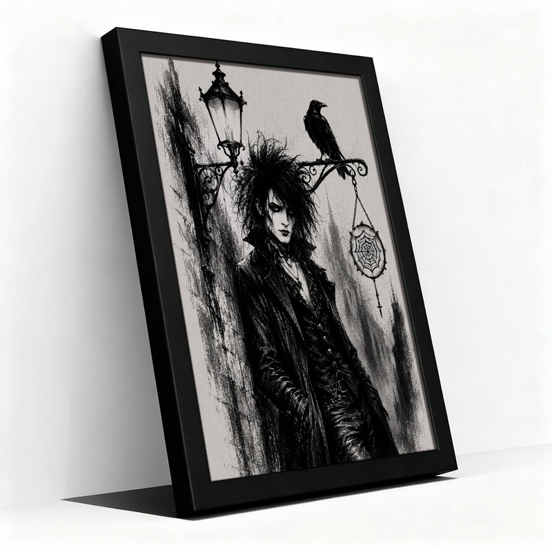 Art mural sur toile noir et blanc, H 30 po x l 20 po