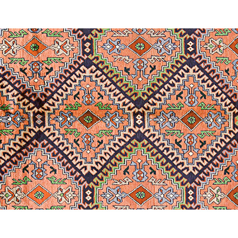 Hand Knotted Wool Area Rug in Multi