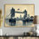 Art mural rétro, lumières de pont de la tour à Londres, Royaume-Uni II