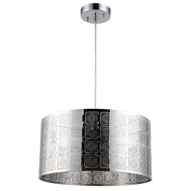 Luminaire tambour à tambour simple 1 lumières Carrick, Chrome