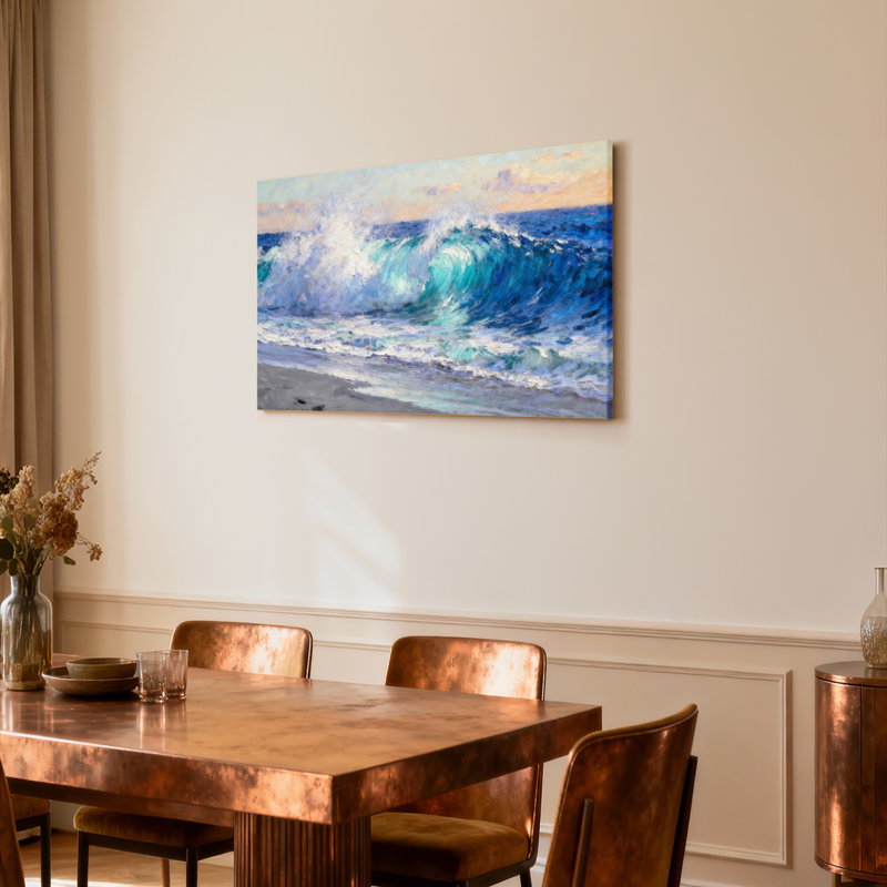 «Ocean Wave Landscape», reproduction d'art sur toile tendue sur toile, H 12 po x l 18 po
