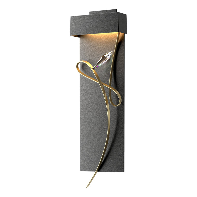 Rhapsody 1-Light LED Flush Mounted Sconce, Black, Modern Brass