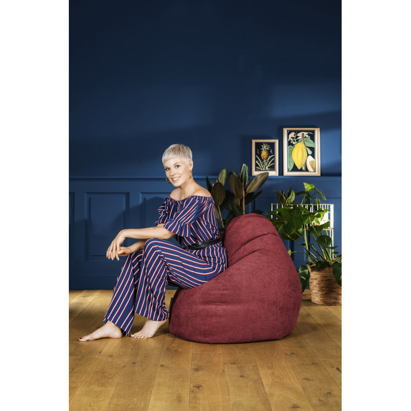 Fauteuil à billes Alfa, Polyester à 100 % lie de vin