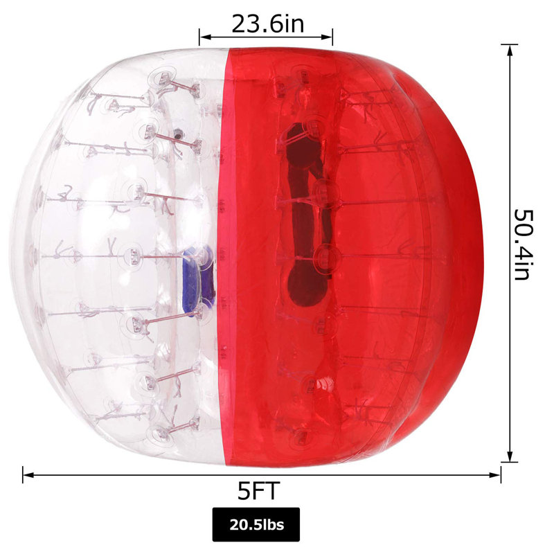 Boule gonflable gonflable, Rouge / blanc
