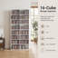 1 meuble de rangement pour CD de 16 cubes, 137 cm (54 pouces), autoportant, avec 12 tablettes réglables, blanc.-1150675582