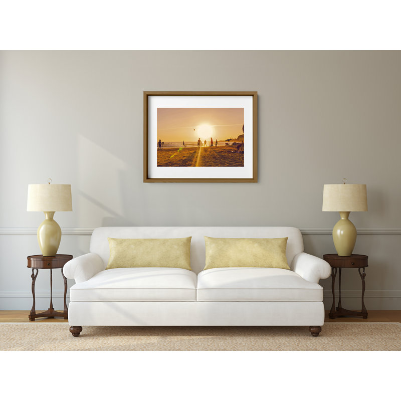 Vita Da Spiaggia Print by Joseph Regan, 26" H x 36" W x 0.75" D, Walnut