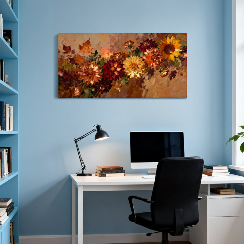 Plantes et fleurs, fleurs d'automne, couleurs chaudes, H 24 po x l 48 po