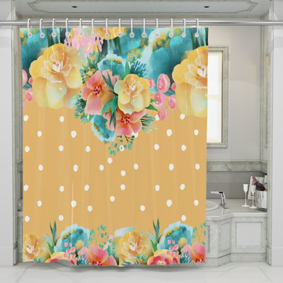 Rideau de douche simple pois points Odilia