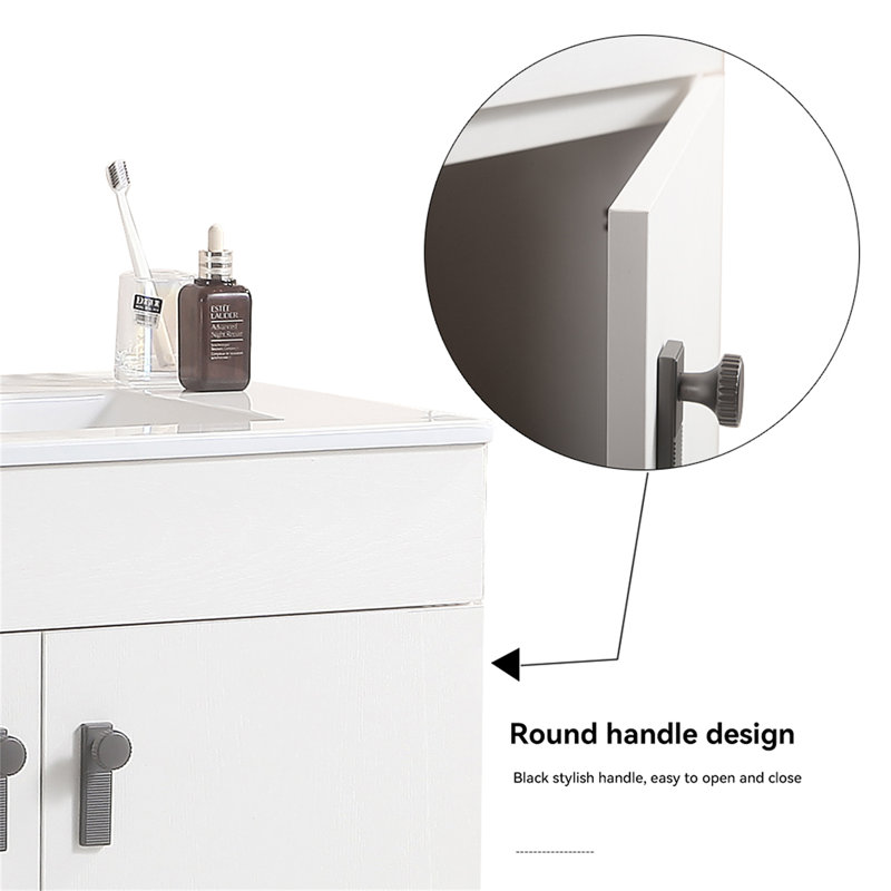 C840C52D995D4E22BBB0CF6F7C6A703B - 24" Bathroom Vanity With Metal Leg, White