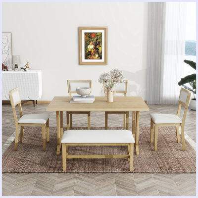 Ahraya Rectangular 35'' L x 56'' W Dining Set -  Red Barrel StudioÂ®, 184F16B82E6840E1A1CA30F2C75D8CA3