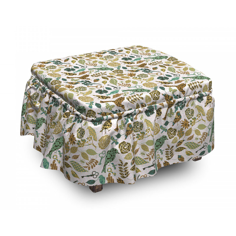 Housse pour repose-pieds oiseaux et libellules