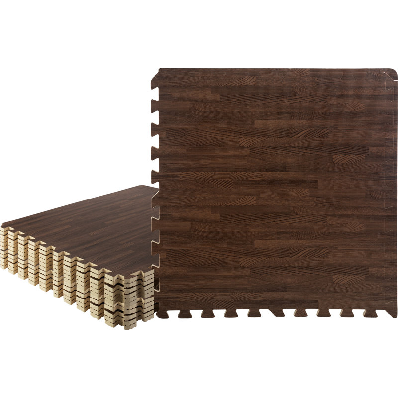 Carreaux de sol en mousse Stalwart, Grain de bois foncé