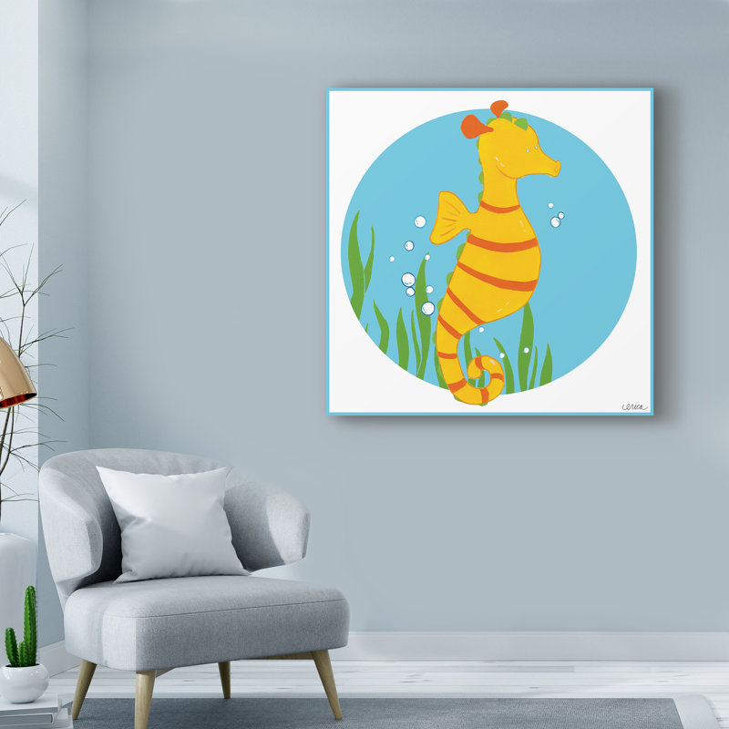 « catherine the hippocampe », art sur toile, H 14 po x l 14 po x P 2 po