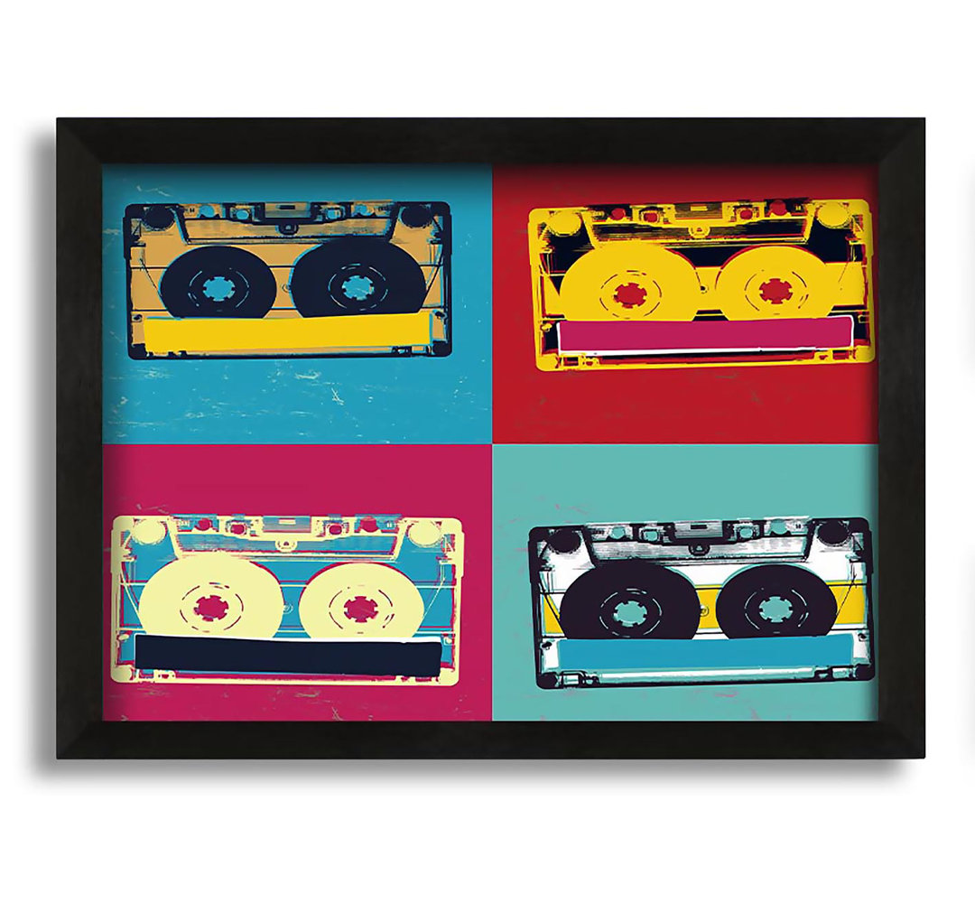 Gerahmtes Leinwandbild Pop Art Cassette Day