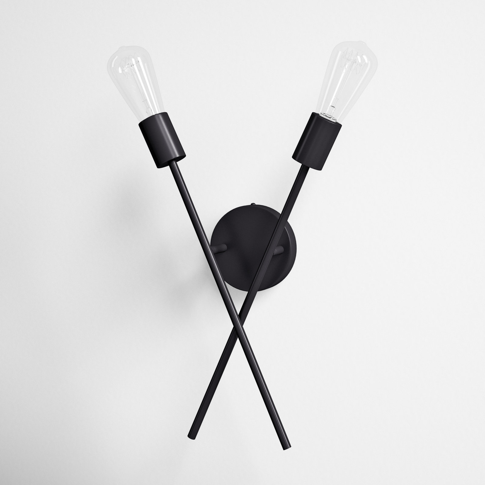 Wright 2 Light Dimmable Wall Sconces, Black