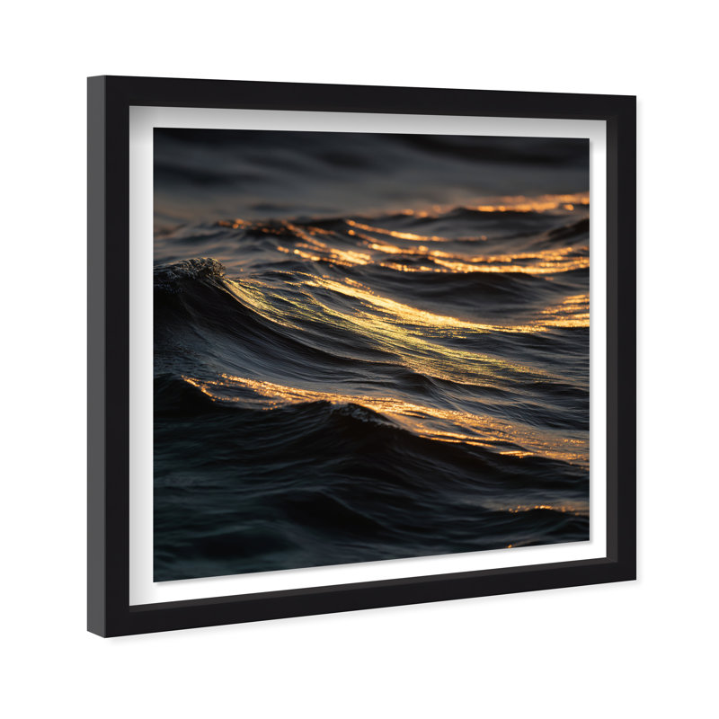 Sunset Sea II Print by Oliver Gal, 31.5"H x 31.5"W, Black Shadowbox
