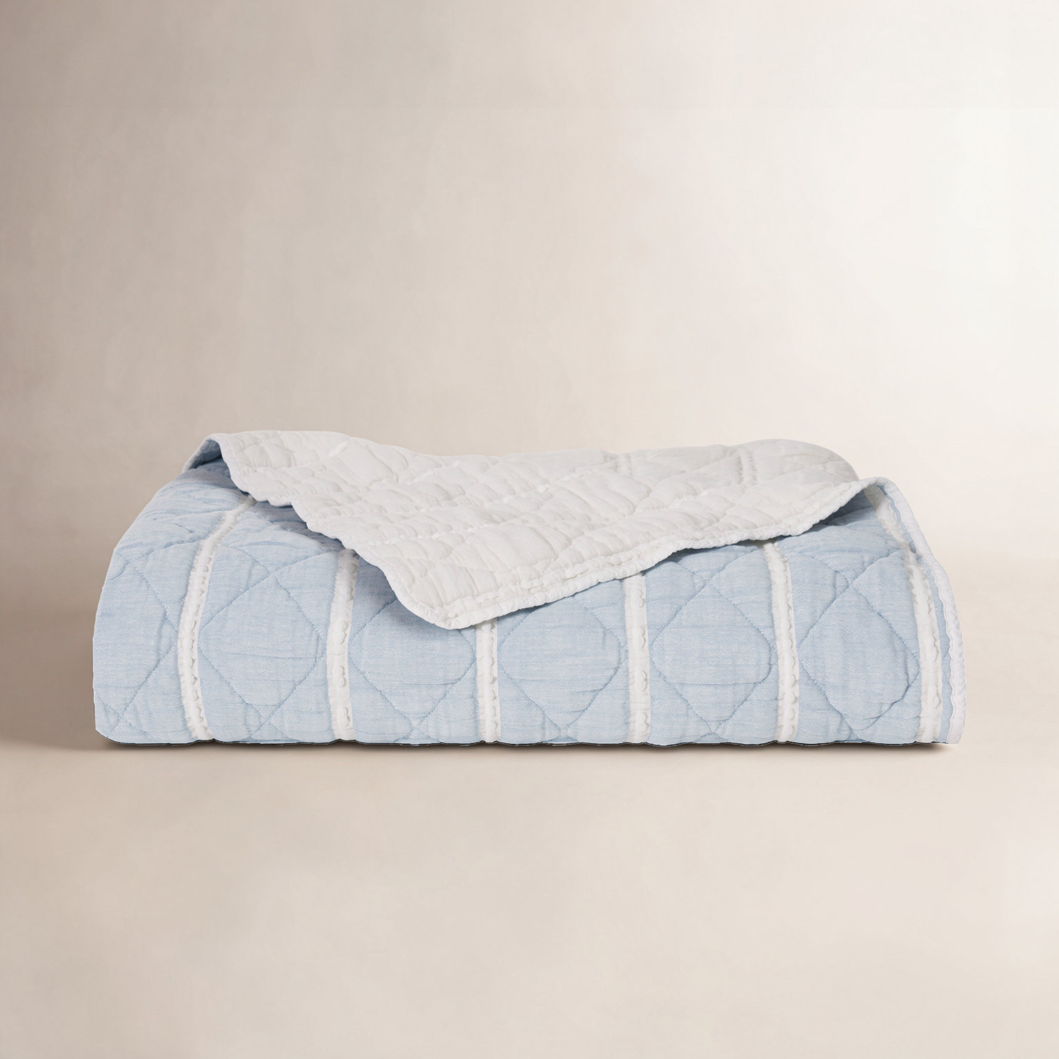 Pacifica Coverlet, Blue, King Coverlet
