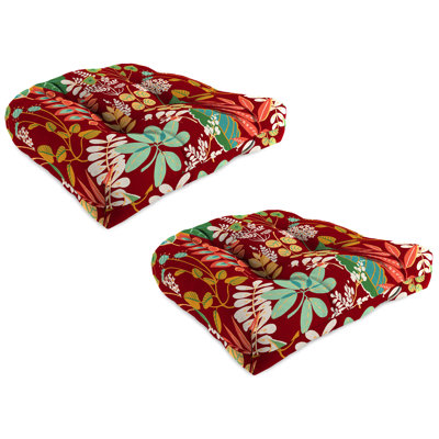 18" x 18" Contoured Outdoor Wicker Seat Cushion (Set of 2)