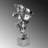 Hand-Painted Decorative Object, Silver, 11.8 x 24.4 x 9.8 inches | 100% Polyester, Unique Color Tone & Texture Variations | Perfect Accent for Home Décor, Stylish and Eye-Catching Design for Any Room-1871923738