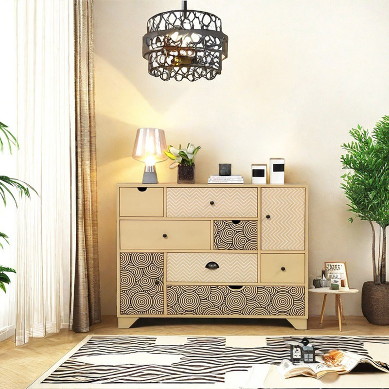 Armoire de rangement élégante à motif géométrique
