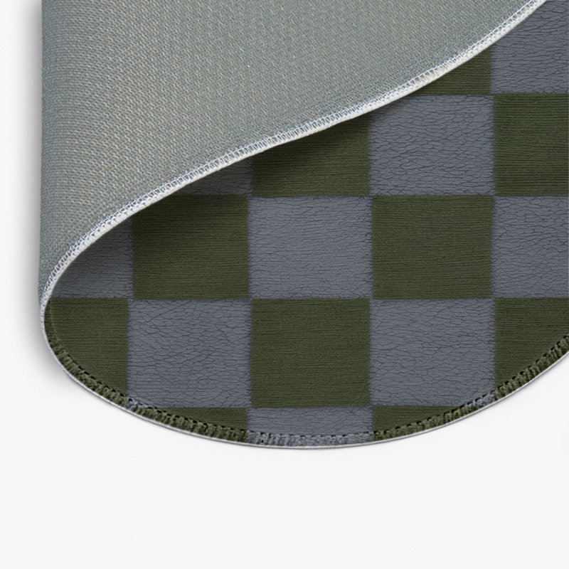 Tapis d'intérieur et d'extérieur à carreaux brun, Rond 5 pi