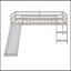 Lit mezzanine avec glissade, conception multifonctionnelle, simple (gris)