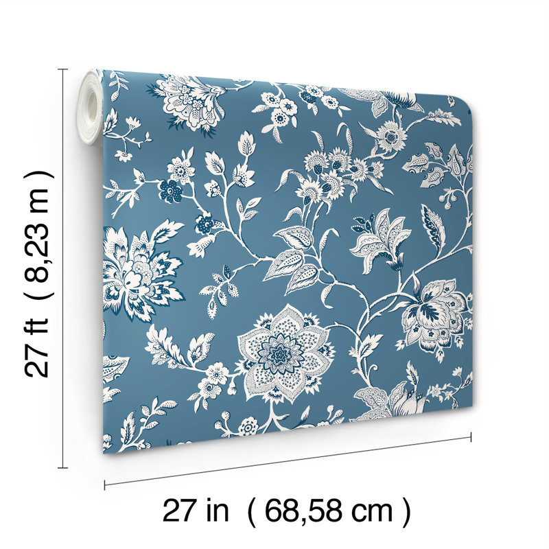 Rouleau de papier peint L 27 pi x l 27 po, Bleu