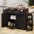 Versatile Farmhouse Kitchen Island With Drop Leaf, Ample Storage, And Removable Side Racks For Enhanced Functionality And Style-1744745962
