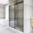 60.In W X 72.In H Sliding Door Semi-Frameless Shower Door In Matted Black Finish