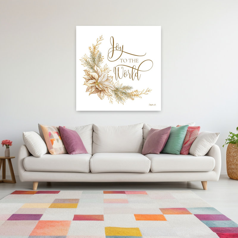 «Golden Joy To The World», pin contemporain, poinsettia, H 48 po x l 48 po