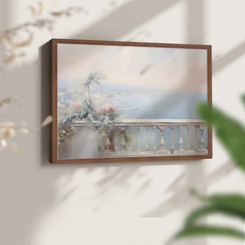 Paysages rétro-DLIX - reproduction encadrée, Noyer