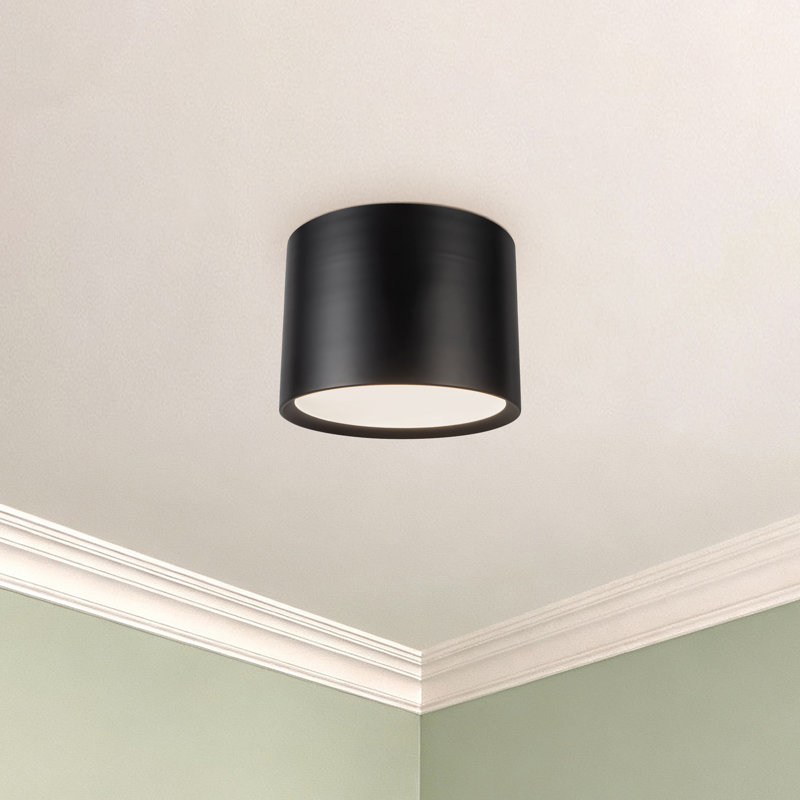 Napoleon 15-in Black dimmable LED Semi-Flush Mount, Matte Black
