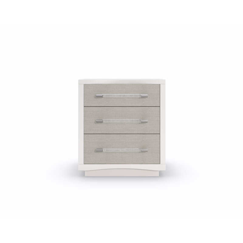 Clear 3 - Drawer Solid Wood Nightstand