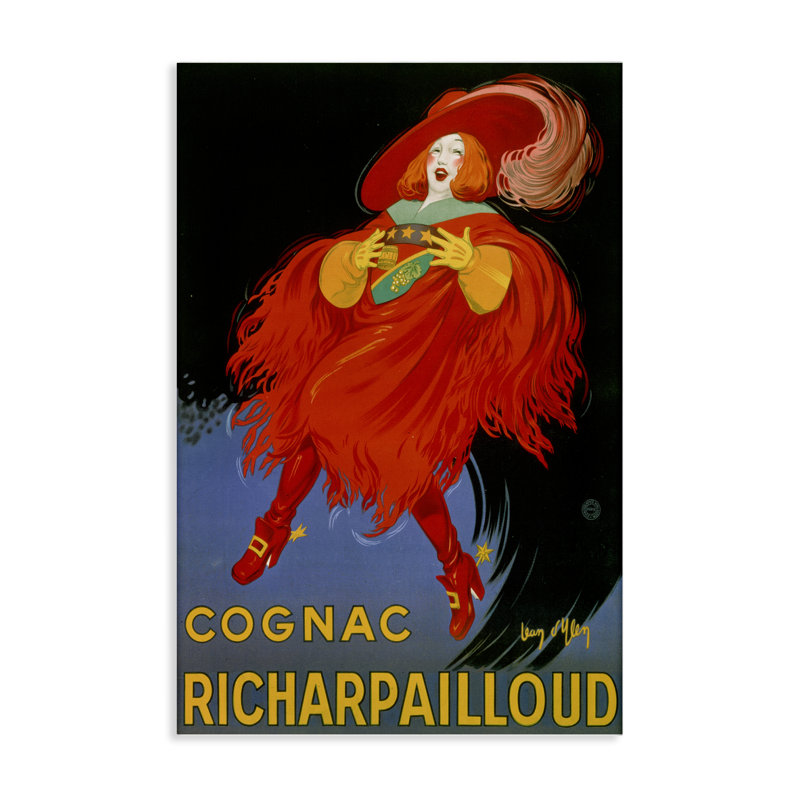 Publicité rétro sur toile cognac, design par Marcus Jules, H 24 po x l 16 po