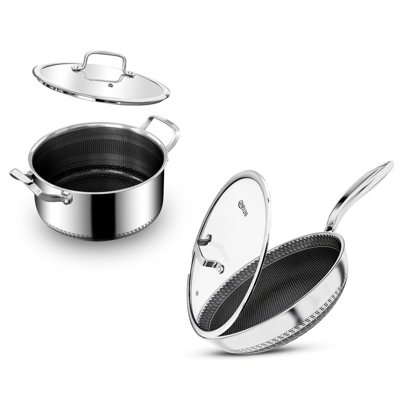 8 - Piece Non-Stick Stainless Steel Cookware Set