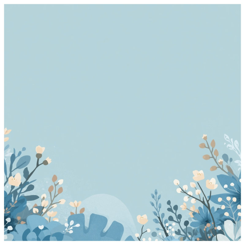 Couvertures bleues à motif floral, 50in W x 60in H