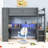 Jazlena Wood Loft Bed with Desk and Drawer, Shelves-368153755