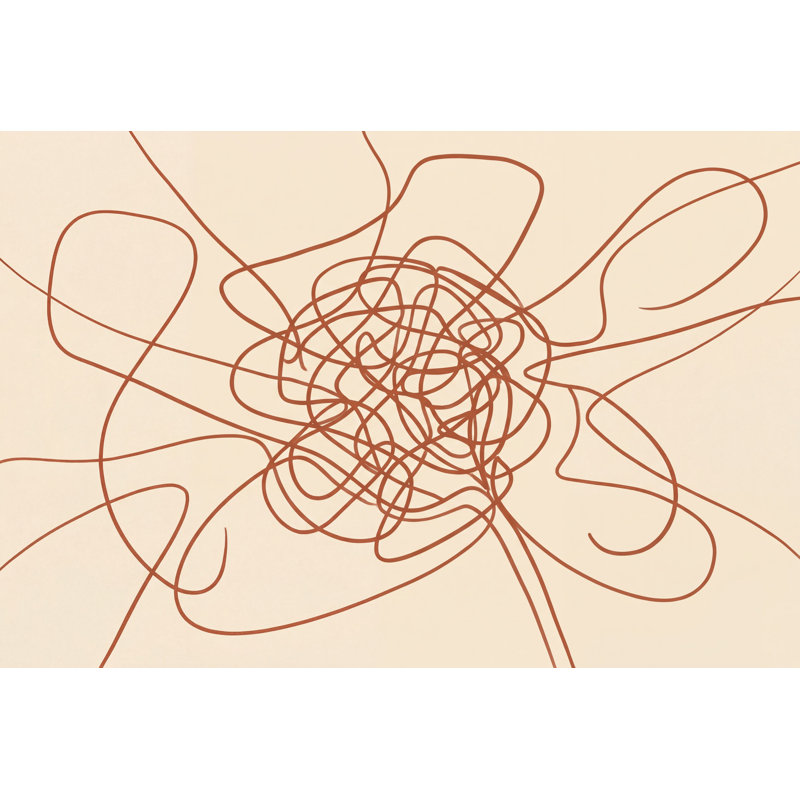Abstract Line Art Wallpaper Continuous Line Scribble Removable Wall Decor, Textured Non-Pasted, 100"x96"