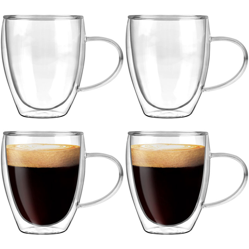 12 tasses à café à double paroi 12 oz avec poignée pour savourer des boissons chaudes sans vous brûler les mains, 4