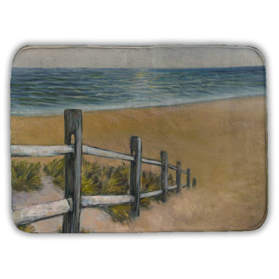 Quiet seaside Bath Mat with Non-Slip Backing - Quick Dry Memory Foam Bathroom Rug - Absorbent - Modern Plush Spa-Style - Machine Washable