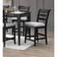 2 chaises de salle à manger modernes, hauteur de comptoir, dossier noir, assise à coussin en mousse, armoire en bois massif de hauteur contemporaine noire, dossier, commode rembourrée en bois d'hévéa